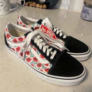 Poppy floral Vans skate shoes